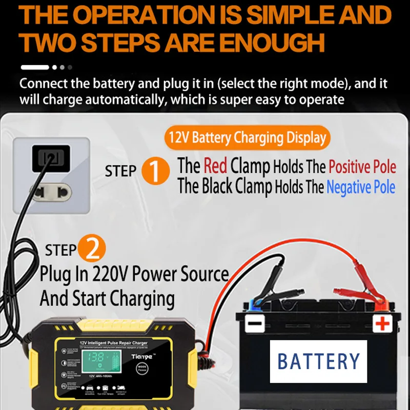 CARICA BATTERIA INTELLIGENTE CARICABATTERIA AUTOMATICO PER AUTO MOTO  SCOOTER QUAD CAMPER 6AMP DA 6V/12V 63W BATTERIE IN PIOMBO,DEEP-CYCLE,AGM,GEL