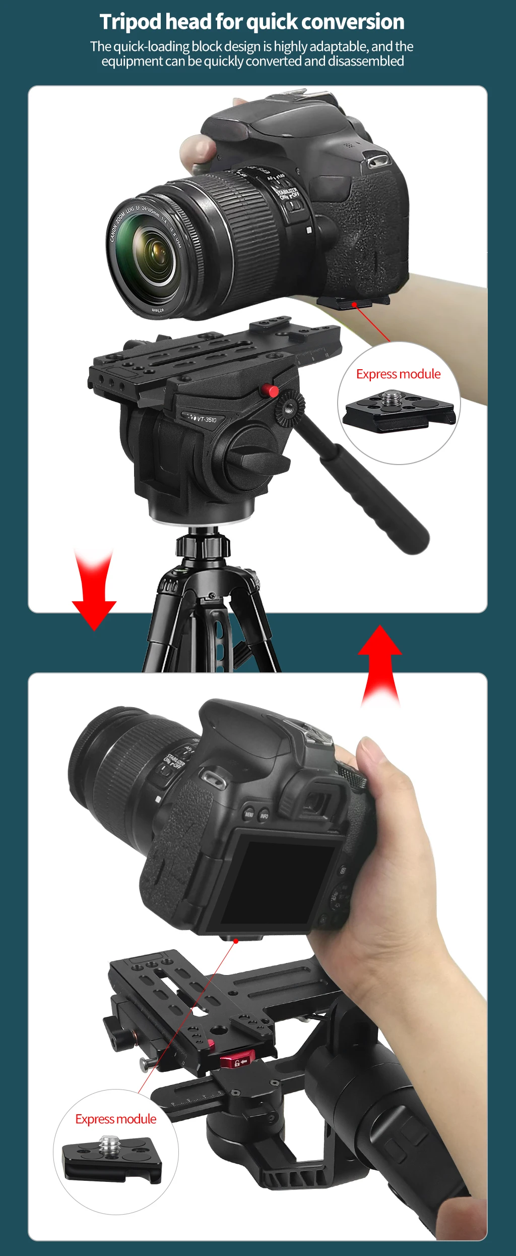 Manfrotto Gimbal Schnellwechselplatte V-Mount Arca Klemme für Zhiyun Crane für Ronin RS3 Pro MINI RS4 4 Pro Handstabilisator – Detail 3