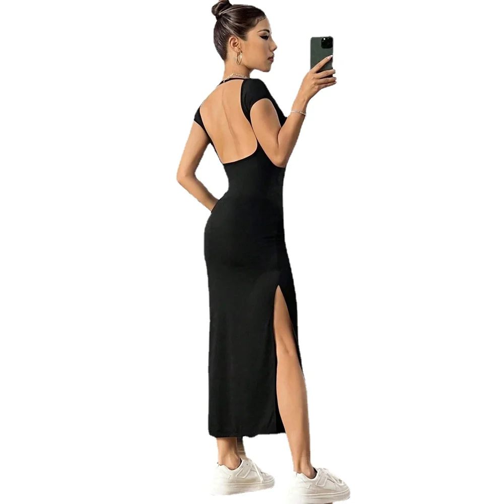 

Sexy dress Backless Bodycon Sleeveless Dresses for Spring and Summer Chic plavky women 2022 robe de soiree bleu roi
