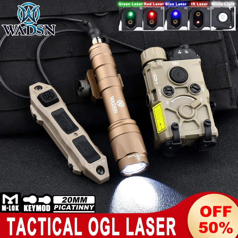 

WADSN Tactical OGL Pointer Laser Red Green Blue IR Nylon Indicator M600C M300A LED Flashlight Hunting Weapon Airsoft Scout Lamp