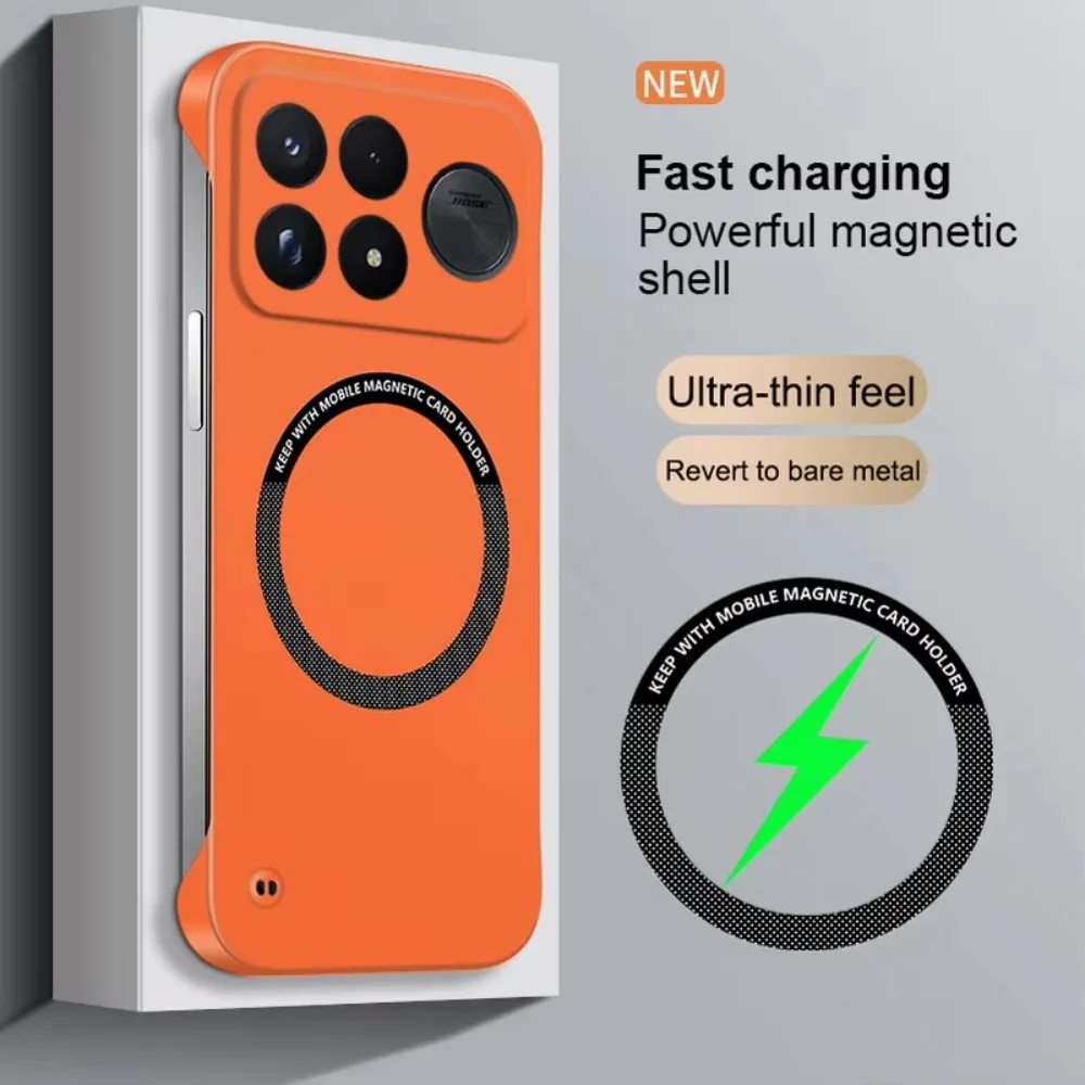 Premium Ultra-Thin Frameless Skin Feel Phone Case with Magnetic Wireless Charging Cover