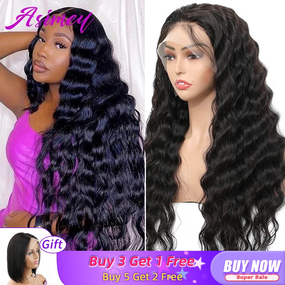 30 32 Inch Loose Deep Wave Frontal Wig 13x4 HD Lace Front Human Hair Wigs For Women Pre Plucked HD Transparent Lace Closure Wig