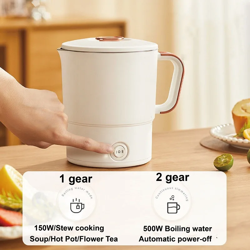 800ml Electric Cook Pot Travel Foldable Electric Kettle 304