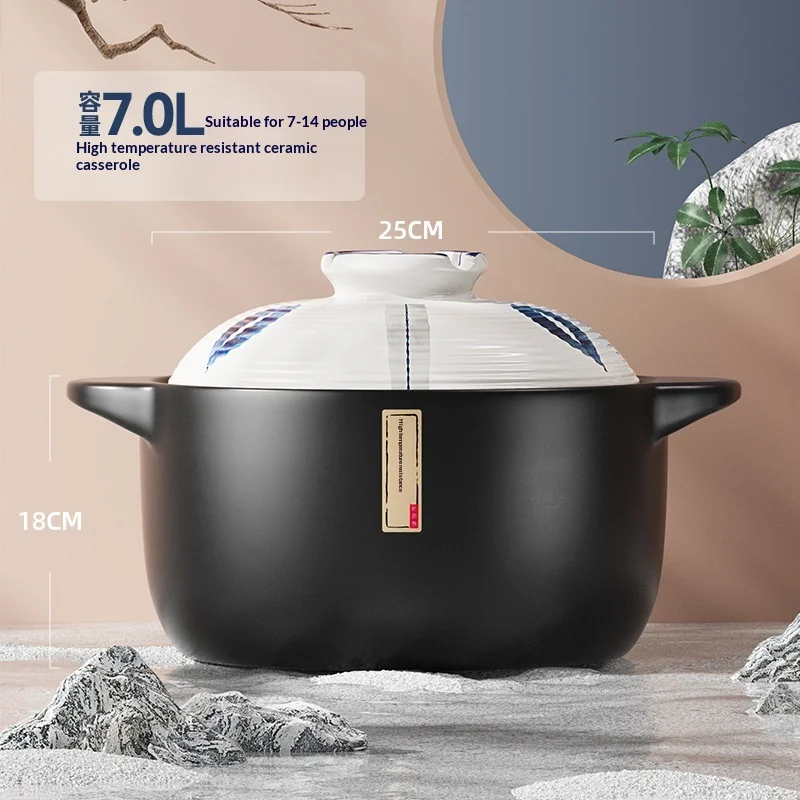 Stock Pots Ceramic Clay Pot Gas Stovetop Safe Durable Heat Resistant Crackproof Casserole Stew Soup Claypot Rice Cooking Pot 5