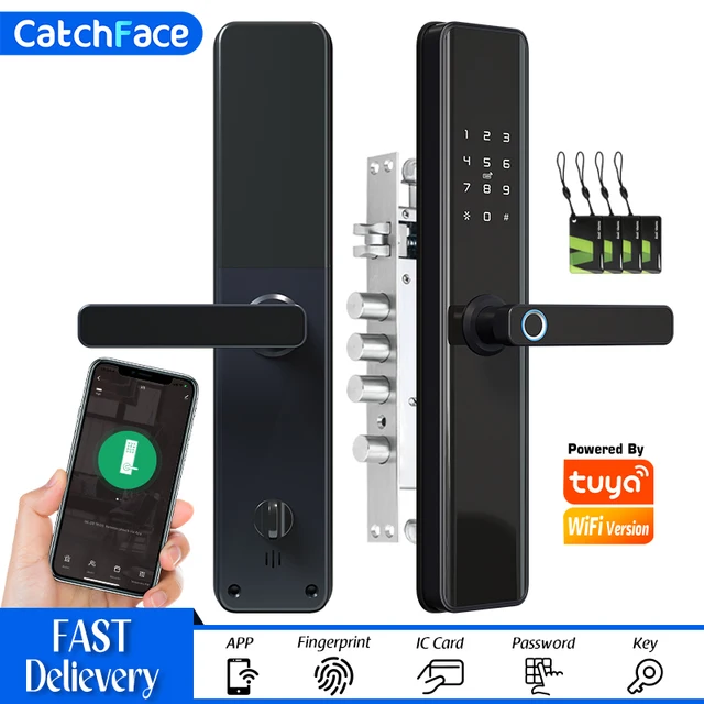 Tuya Smart Fingerprint Door Lock Smart Wifi APP Lock Bluetooth Unlock Security Intelligent Lock Biometric Electronic Door Lock 1