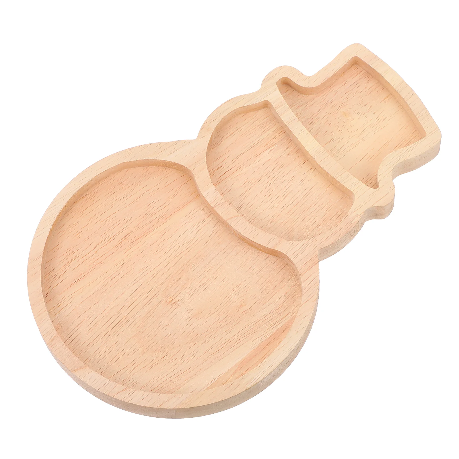 Snowman Shaped Tray Christmas Plate Snack Fruit Nuts Dessert Plates Wooden Platter Food Container Kitchen Serving Plates Dining