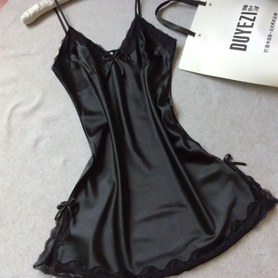 Women Sexy Lingerie Hot 2025 Ladies Silk Night Dress Erotic Lace Dress for Women Nighties Erotiic Underwear Exotic Apparel
