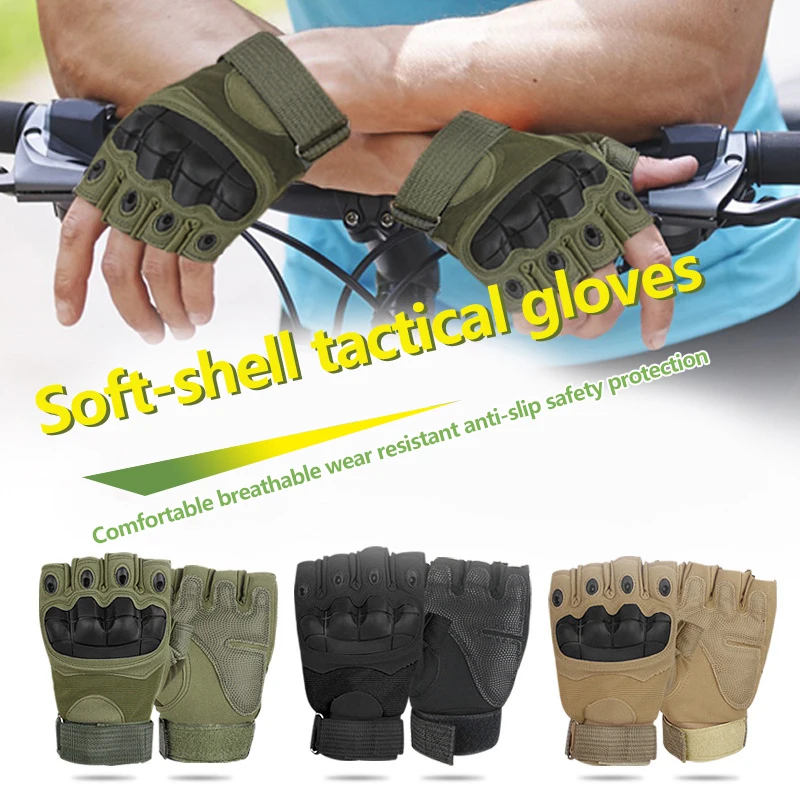 

Outdoor Men's Tactical Fingerless Glove Hunting Military Army Mittens Airsoft Bicycle Shooting Hiking Driving Half Finger Gloves