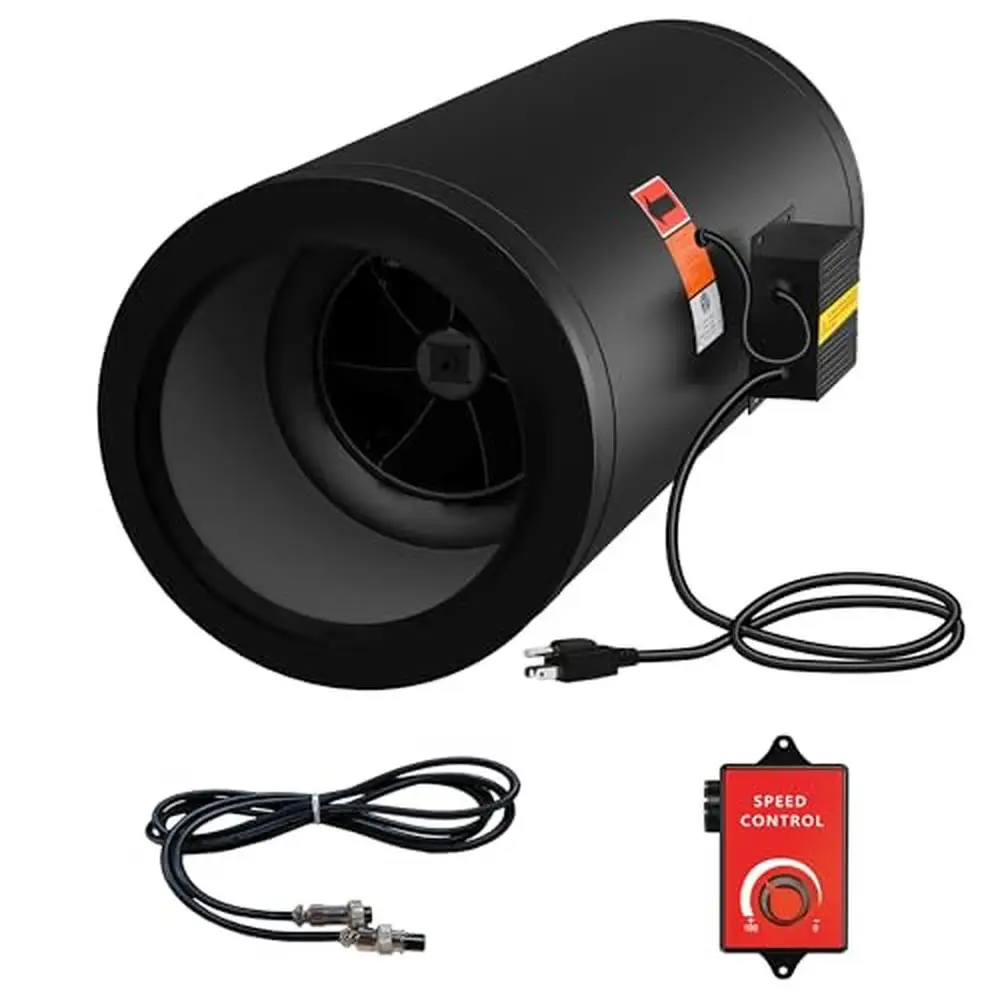 12" Inline Duct Fan EC Motor Ventilation Exhaust Heating Cooling Booster Grow Tents Hydroponics Powerful Durable Low Noise Ideal