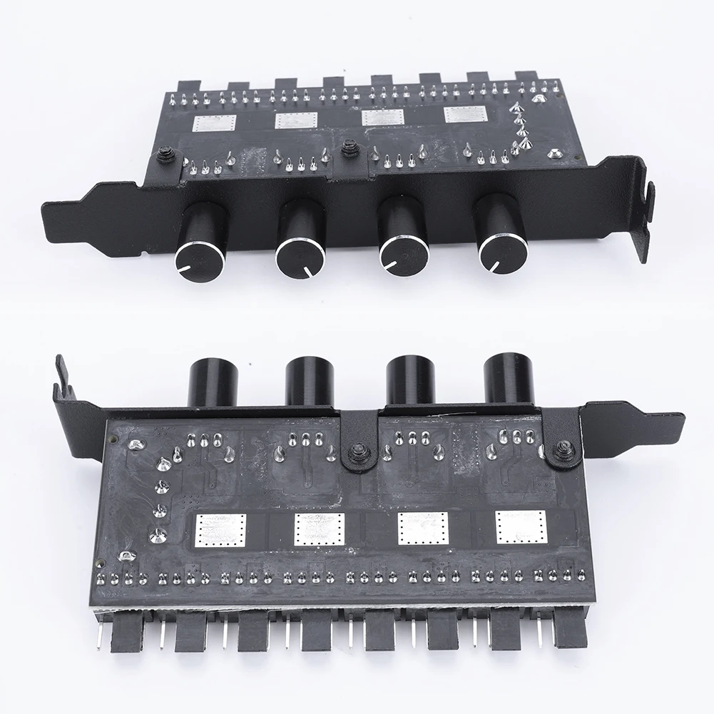 PC Fan Hub SATA/4 Pin Adapter CPU Cooling Fan 8 Channel  4 Knob PWM Cooler Fan HUB PWM Hub Cooling Fan Speed Controller