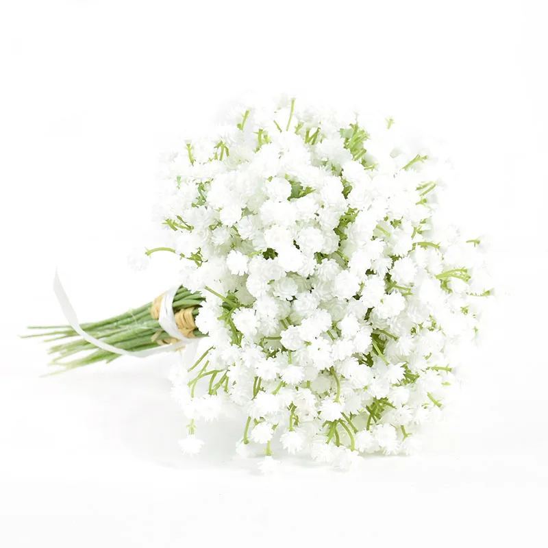 White Gypsophila Artificial Flowers Bouquets PU Baby's Breath Flowers for  Wedding Party Home Decoration Wreath DIY Fake Flowers - AliExpress