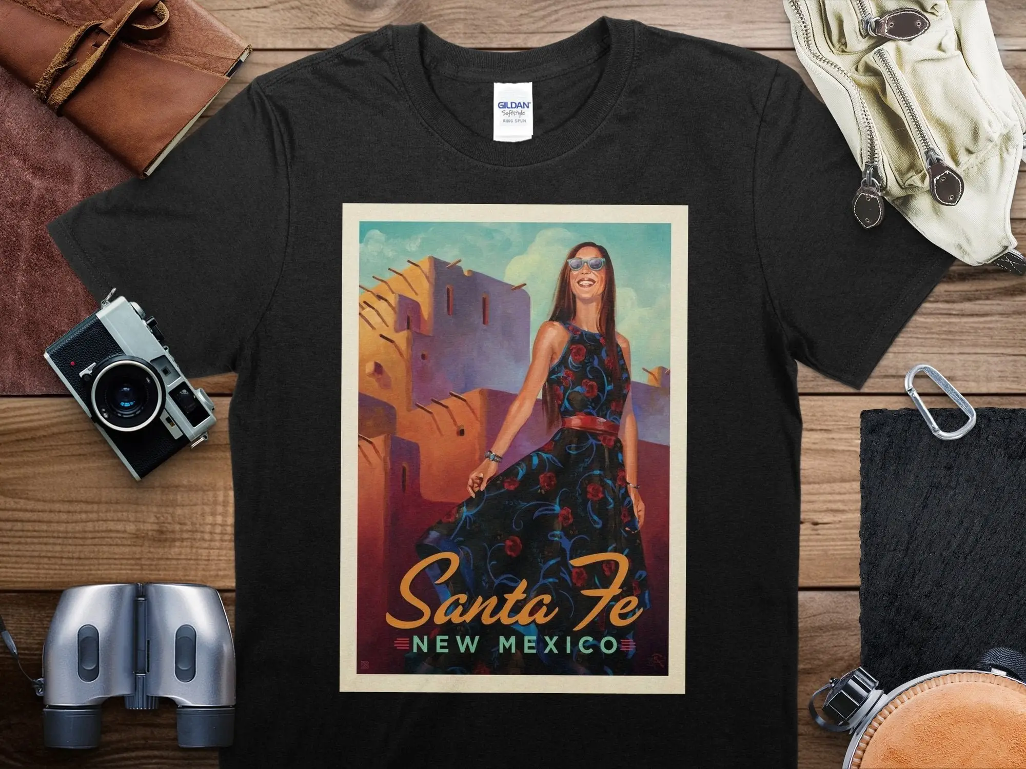 T-Shirt Vintage Santa Fe New Mexico, Camicia Da Viaggio Santa Fe New Mexico