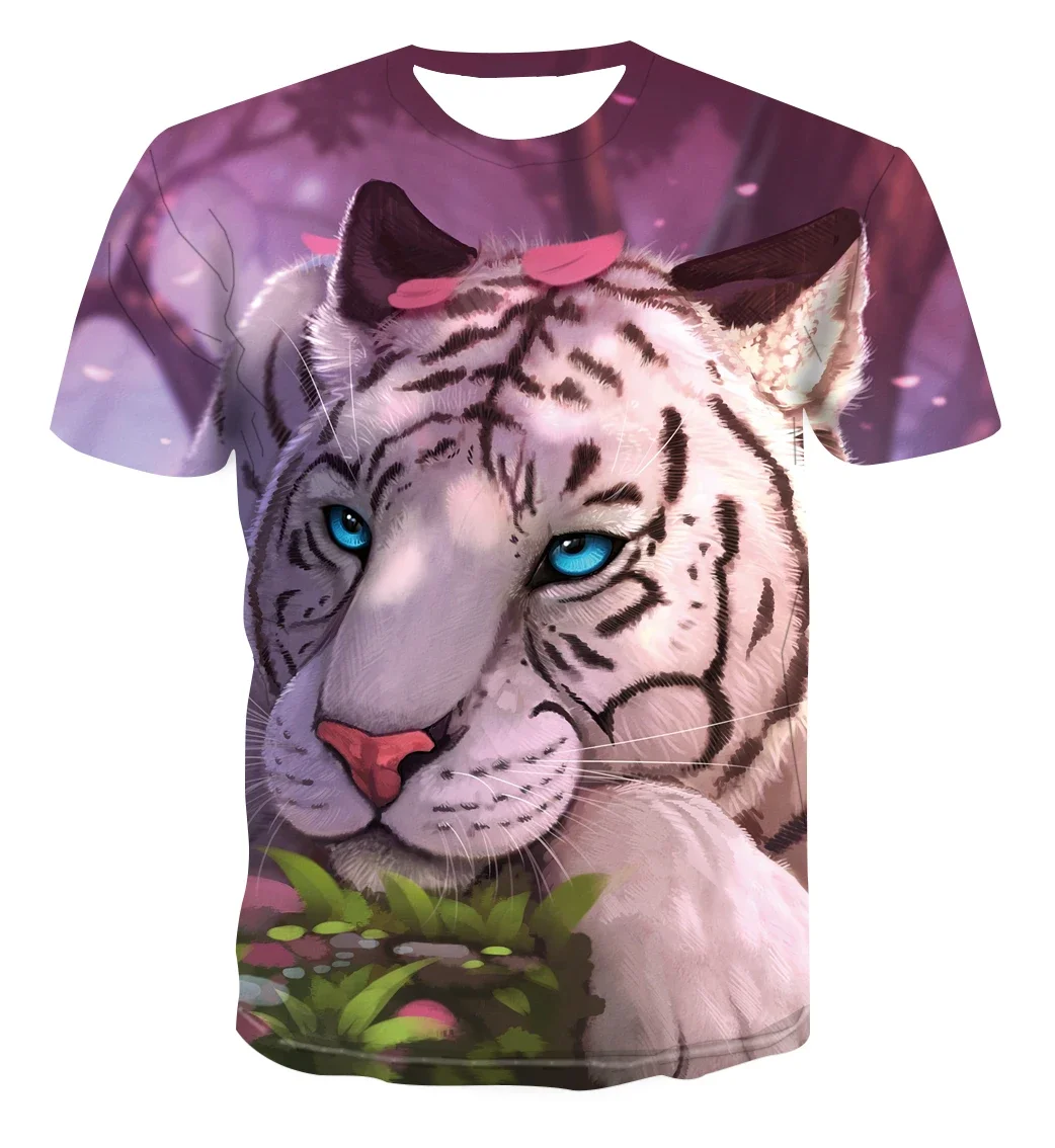 

Футболка мужская оверсайз с 3D принтом тигра, Повседневная быстросохнущая Модная рубашка с принтом животных, уличная одежда, лето