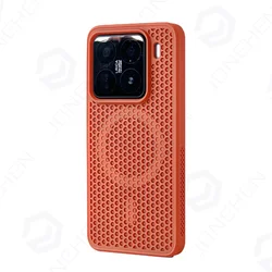 Magsafe Honeycomb Mesh Cooling Magnetic Case - Solid Color Silicone Bumper Cover for Redim K60 (Orange SR CC)