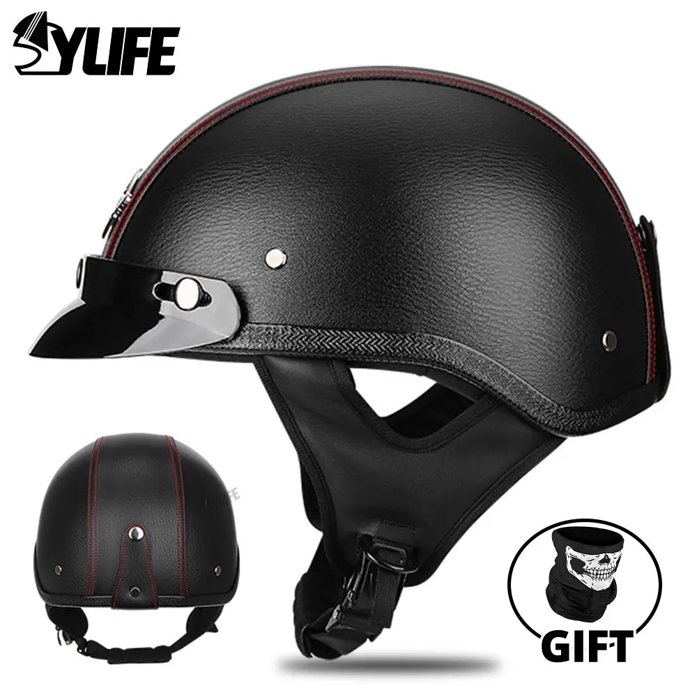 

DOT Certification Motorcycle Helmet Retro Casco ABS Material Moto Helmet Scooter Motorbike Half Helmet Breathable Men Women