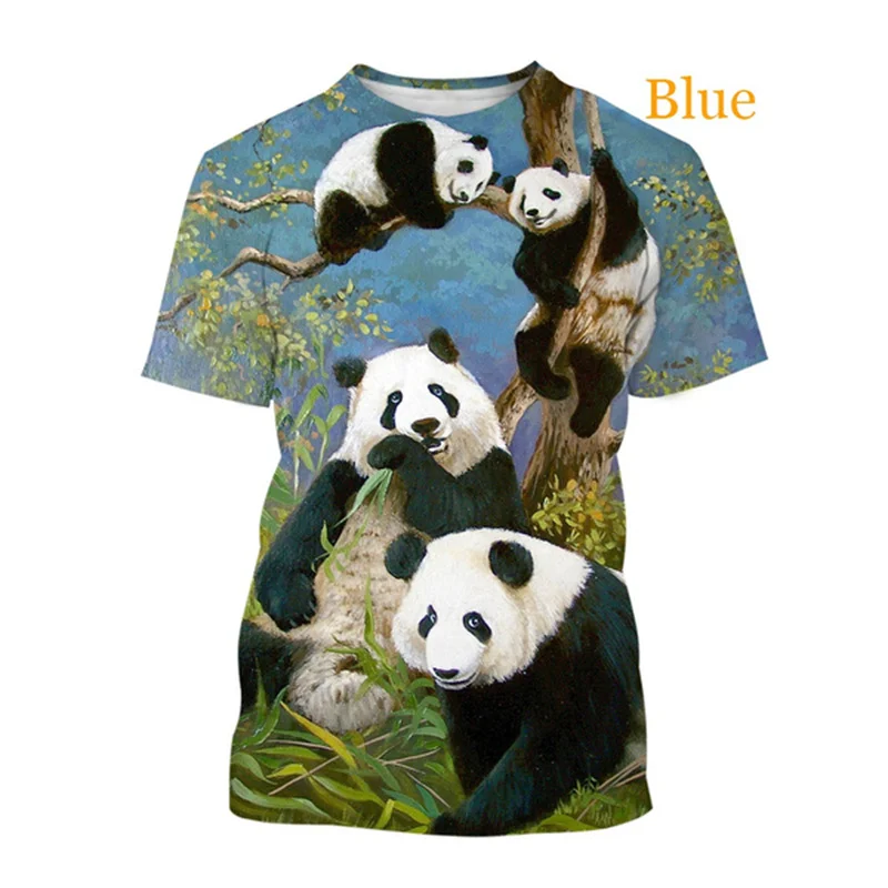 

Summer New 3D Cute Animal Panda Printing T Shirt Chinese National Treasures Graphic T-shirts For Men Harajuku Funny Short Sleeve