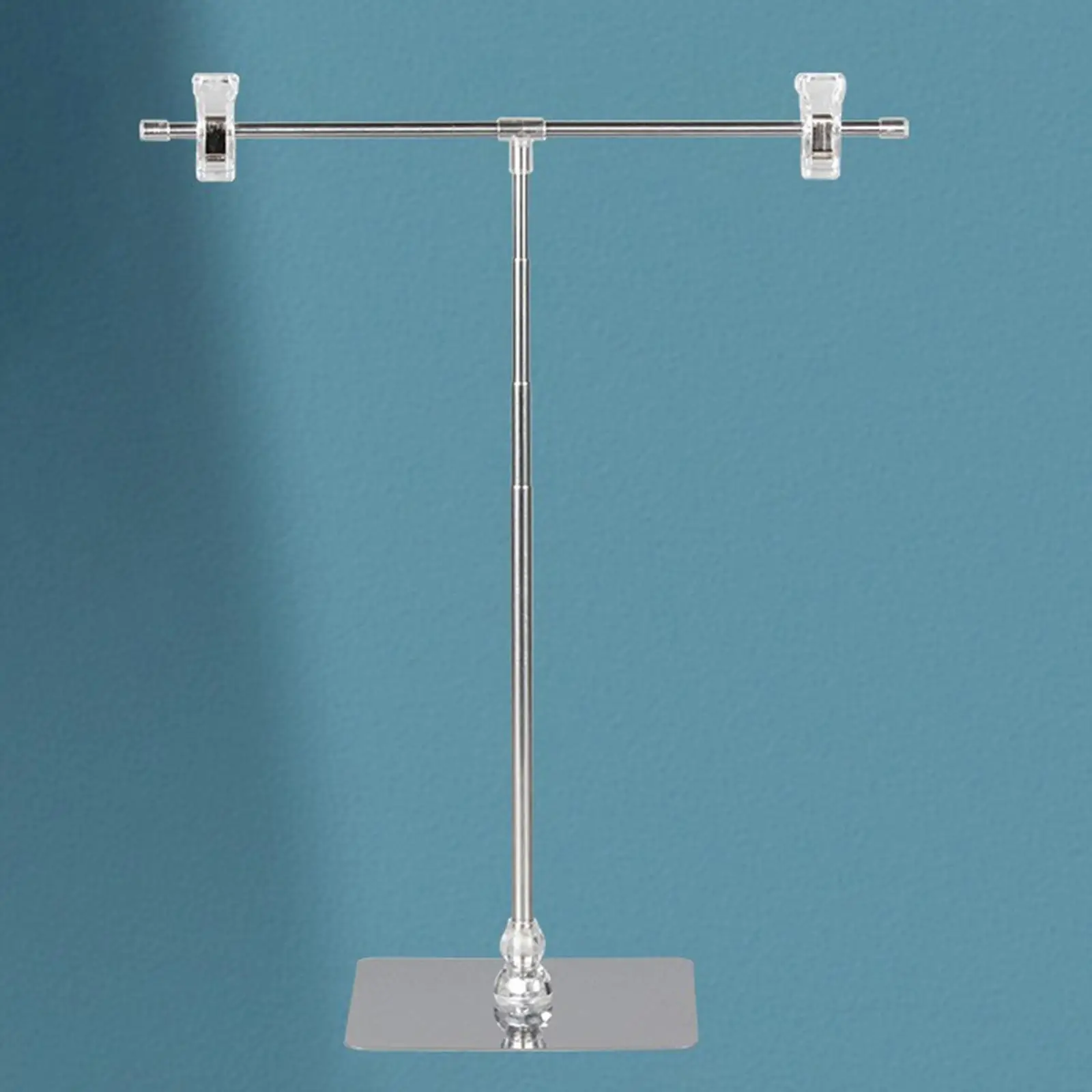 Display stand Adjustable Poster stand Stretchable T Sign holder Stainless steel Banner stand Floorstanding Clip For store counter Bars