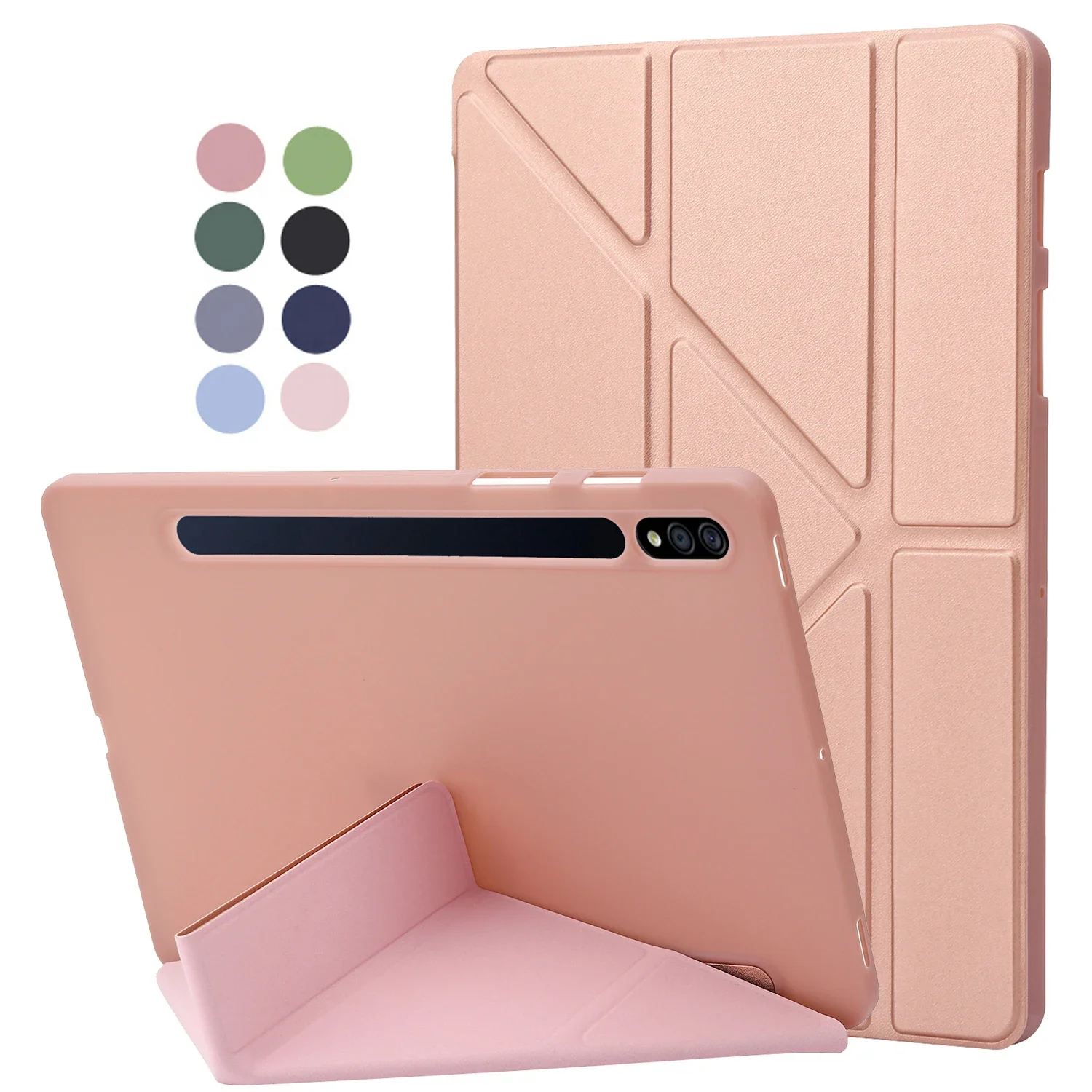 Per Samsung Galaxy Tab S7 S8 S9 Fe Plus S7 Fe S7Fe Custodia Multi-Folding Stand Custodia Morbida In Tpu Per Galaxy Tab S7 S8 S9 Fe Plus Case