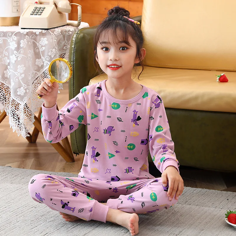 24 6 8 10 12 14 Years Teenager Girls Pajamas Sets Princess Children's Sleepwear Kids Clothing Sets Animal Pijamas Homewear pajama sets baby boy