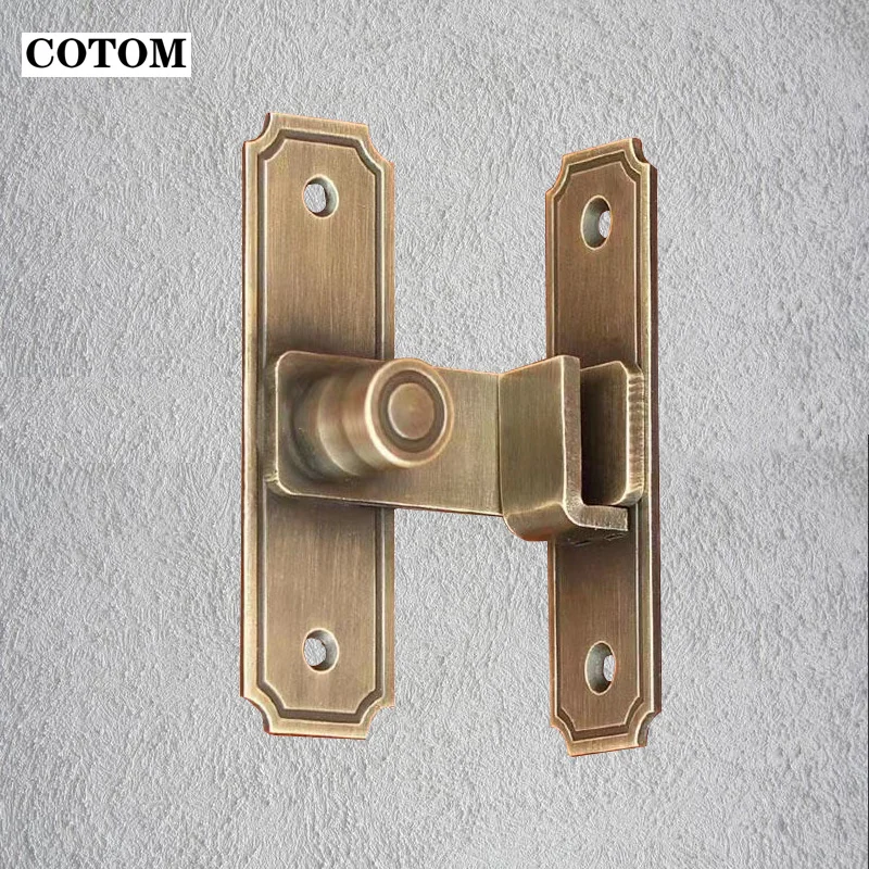ประตูล็อคกลอน90 180องศาทองเหลืองสลับ Latch เลื่อน Barn ประตูล็อคประตู Bolt ไวน์ตู้หน้าต่างปลั๊กเสียบ 1