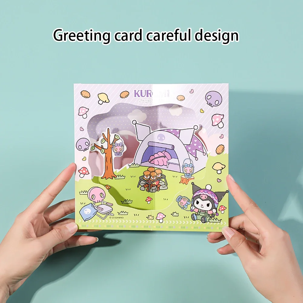 Sanrio Sticky Note Birthday and Christmas Greeting Cards Cute Message Cards Kawaii Cute Greeting Card Envelope With Sticker Set 4