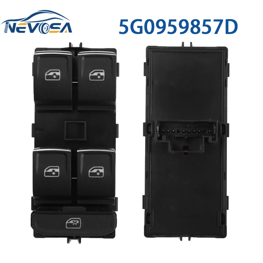 Weißes Licht für Volkswagen Golf Skoda Superb BJ 2015 2016 2017, Fensterheberschalter, Fahrersteuertaste 5G0959857D 5G0959857C – Detail 8