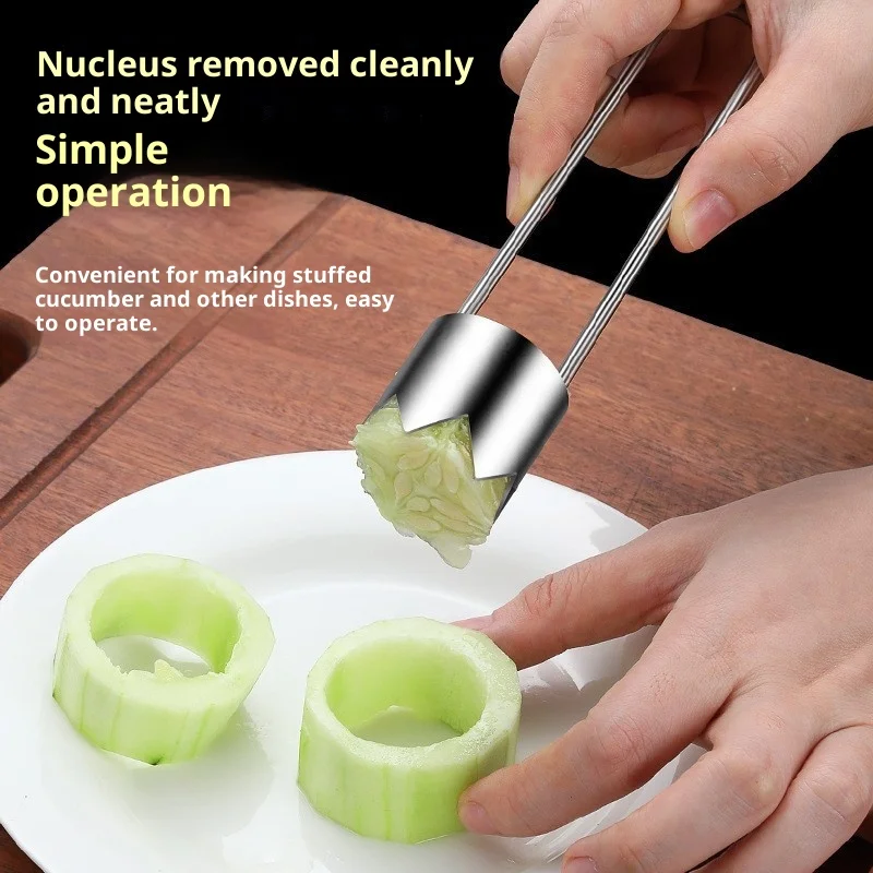 Kitchen Stainless Steel Fruit Core Remover Apple Pear Bell Peppers Pitter Extractor Tool Versatile Vegetable Core Puller Gadgets