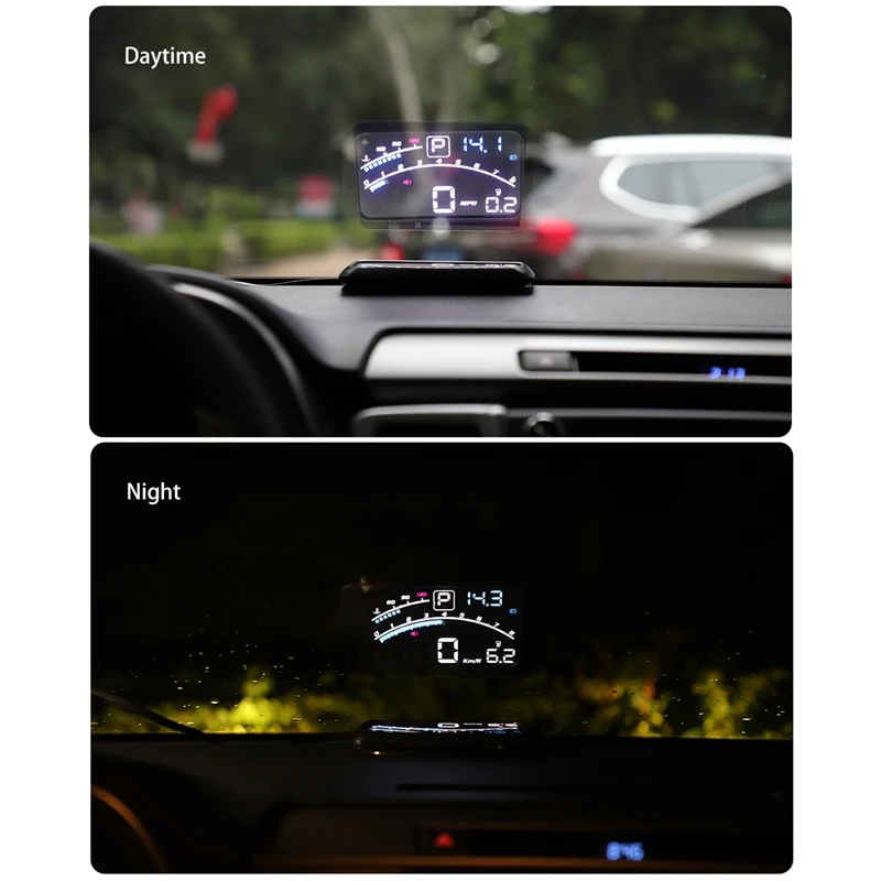 

5.5Inch Windshield Projector HUD Display Head Up Display Car OBDII EUOBD Shift Reminder Water Temp. RPM KM/H MPH