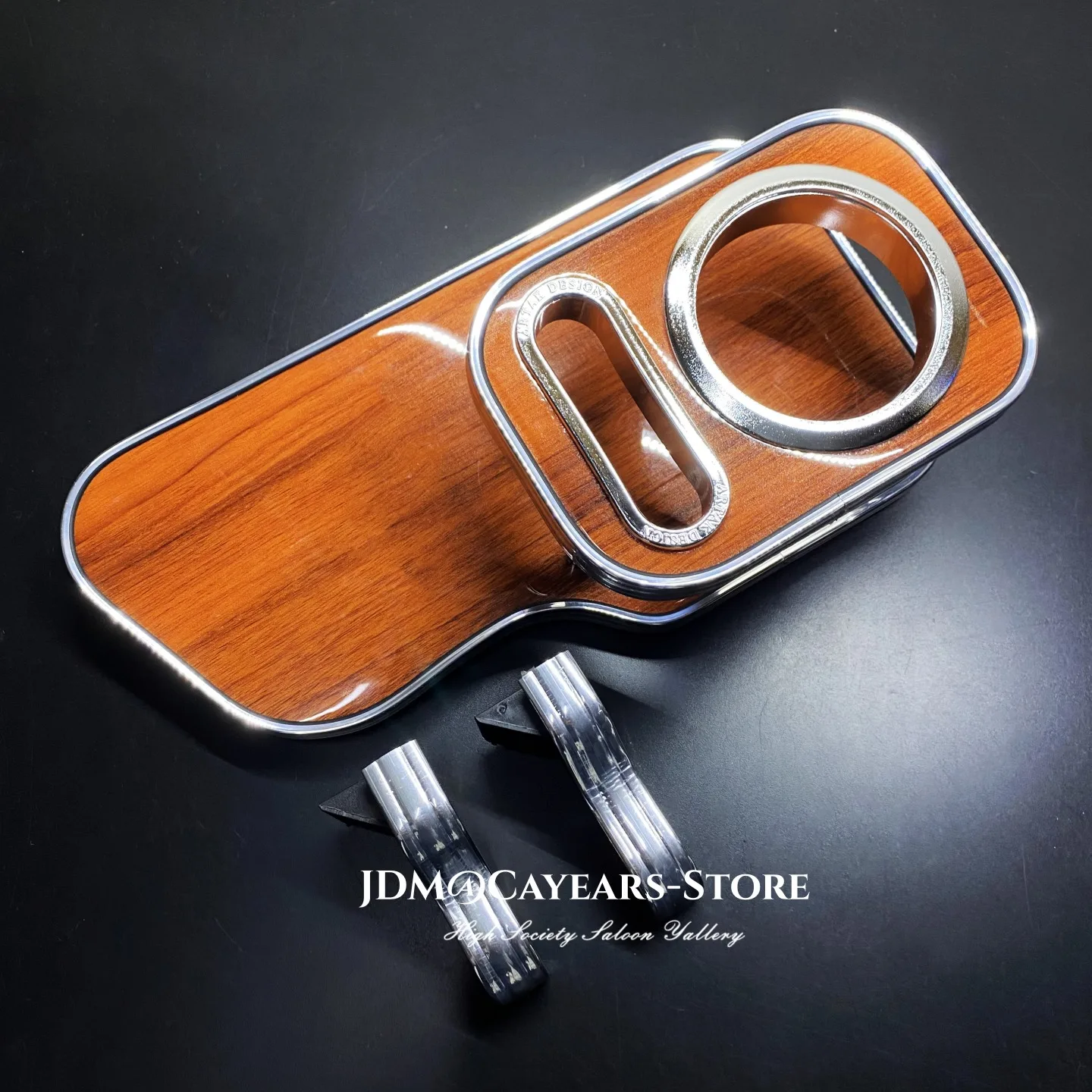 JDM 크롬 우드 그레인 럭셔리 음료 컵 홀더 대형 VIP 테이블 차량 운전석 도어 바 카운터 계기판 데스크 스즈키 와곤R용