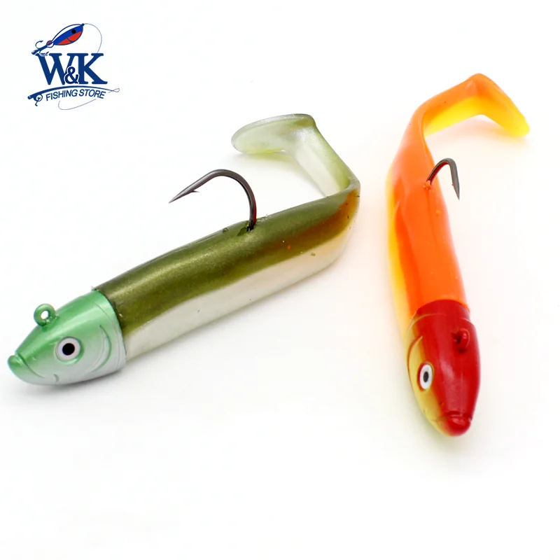 15cm JIG Soft Tail KIT with 55g JIG Head 4.5 inch Soft Lure for