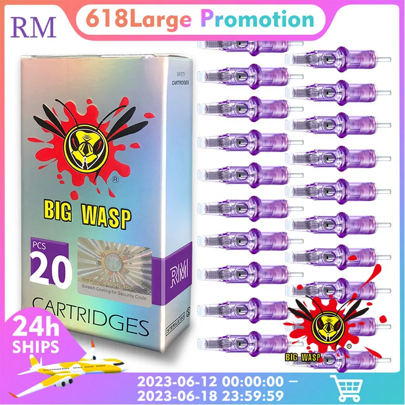 20pcs Cartridges Tattoo Needles Rm Professional Disposable Purple