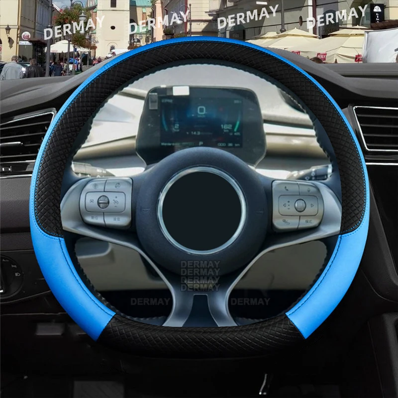 Car Steering Wheel Cover PU Leather Non-slip 9 Colors Auto Accessories For BYD Dolphin Seal Atto3 Tang Yuan Plus