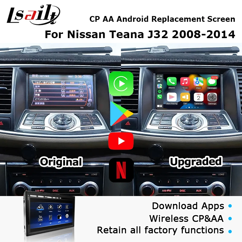 

Lsailt 8 inches CP AA Android Replacement Screen for Nissan Teana 2008-2014 IPS HD Screen with Car GPS Navigation,Google Play