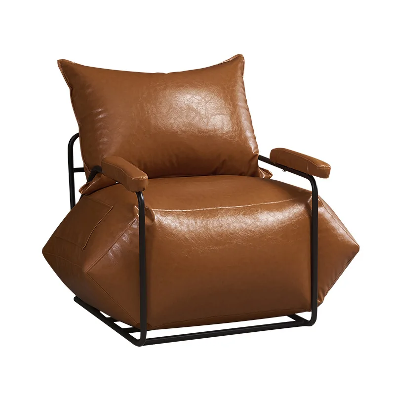 FULLLOVE Retro Lazy Living Room Sofas Chair Industrial Iron Single Bean Bag Chair Simple Luxury Balcony Leisure Lounge New