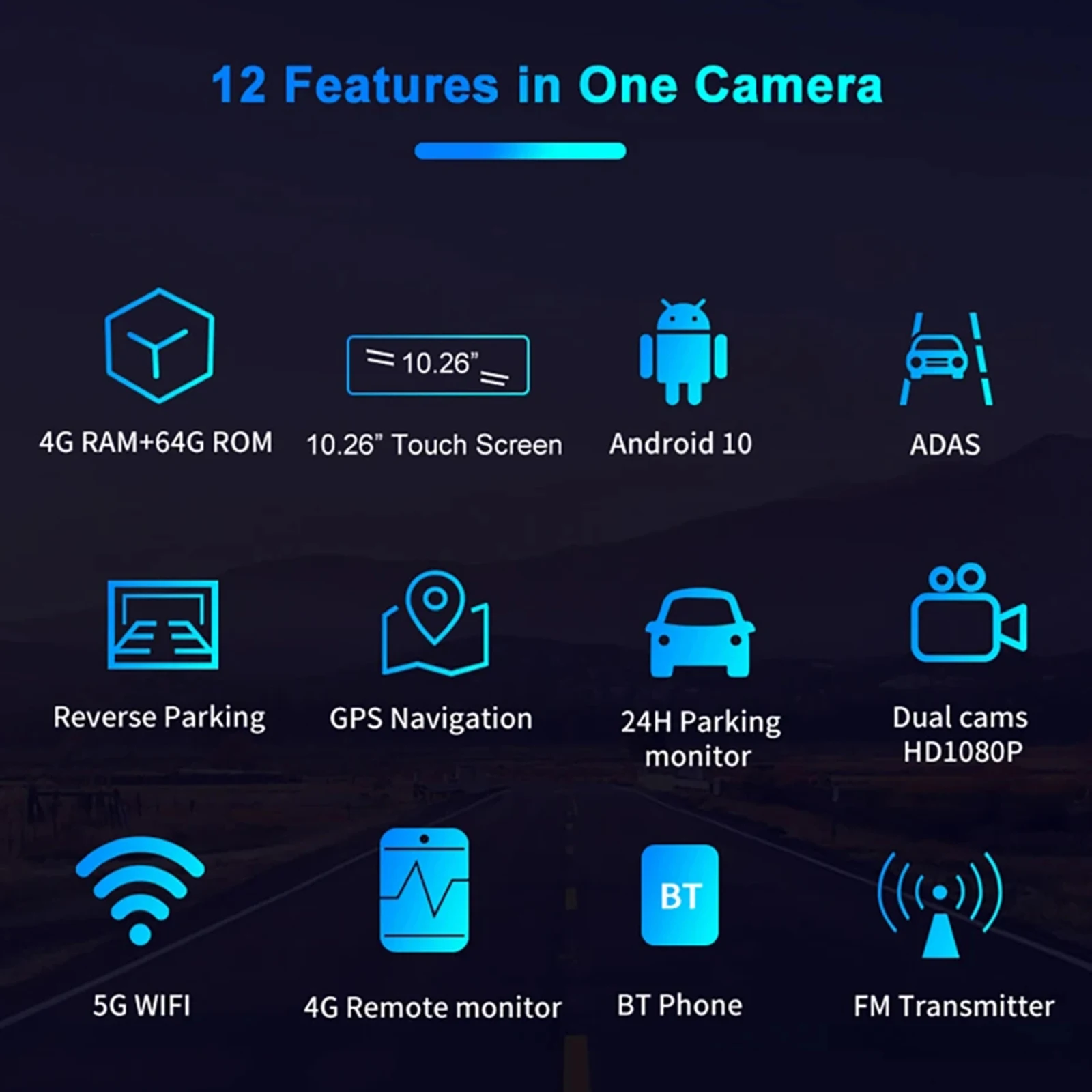  ī÷ ڵ   ADAS ý, ȵ̵ ڵ HD Ʈ  , 8 ھ ڵ DVR, GPS ̼, 10.26 ġ