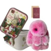 Bunny Plush Keychain Christmas Bunny Keychain with Tin Box Handmade Soft Bunny PomPom Keychain Christmas Gifts for Girls Women 2