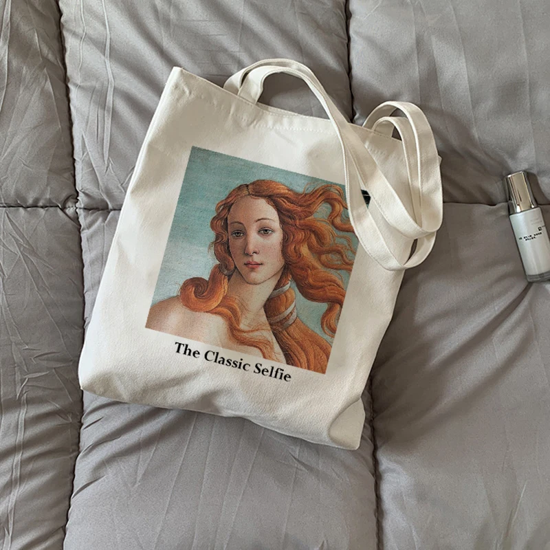 

New Canvas Bag Cute Cartoon Art Roman Myth Printing Elegant Letters New Punk Harajuku Academy Stationery