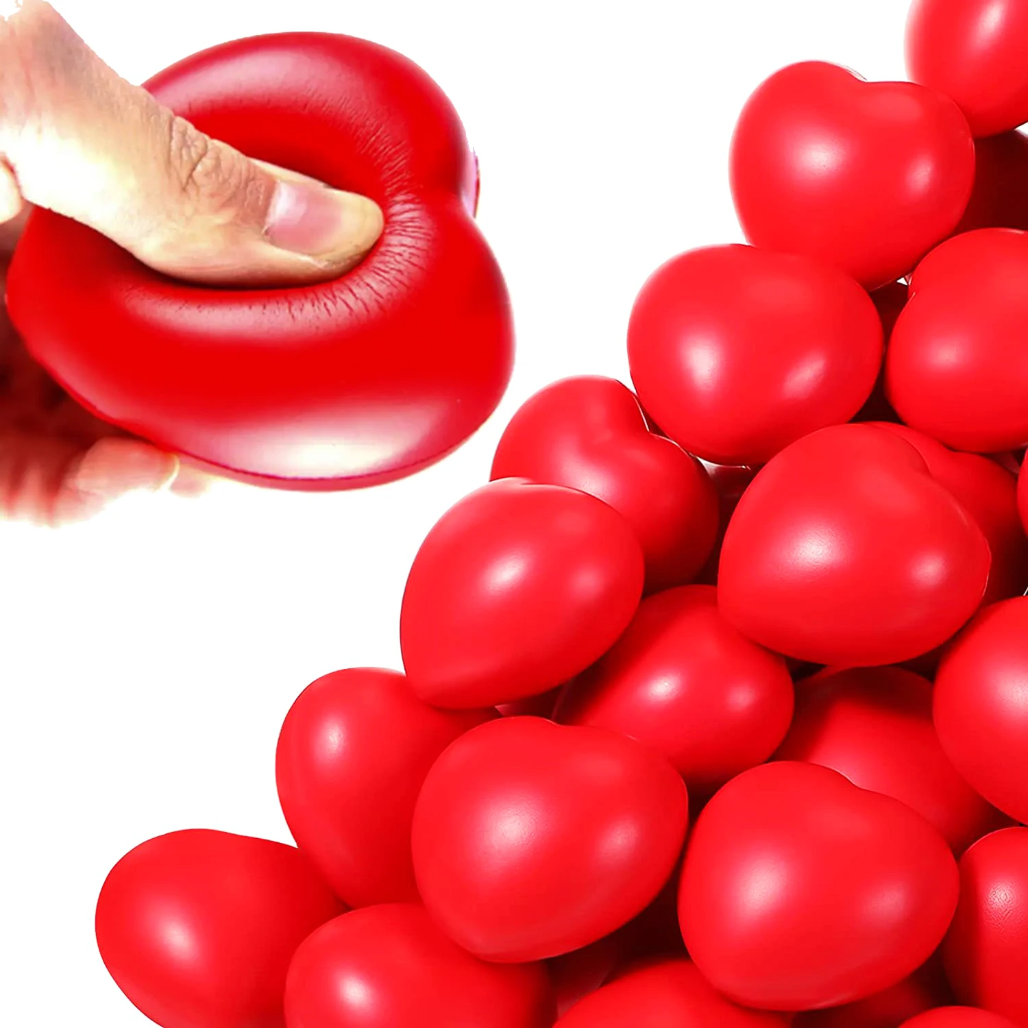 

1-5pcs Fun Red Love PU Pressure Ball Toys Adult Children Squeeze Slow Rebound Vent Ball Office Love Decompression Ball Toys