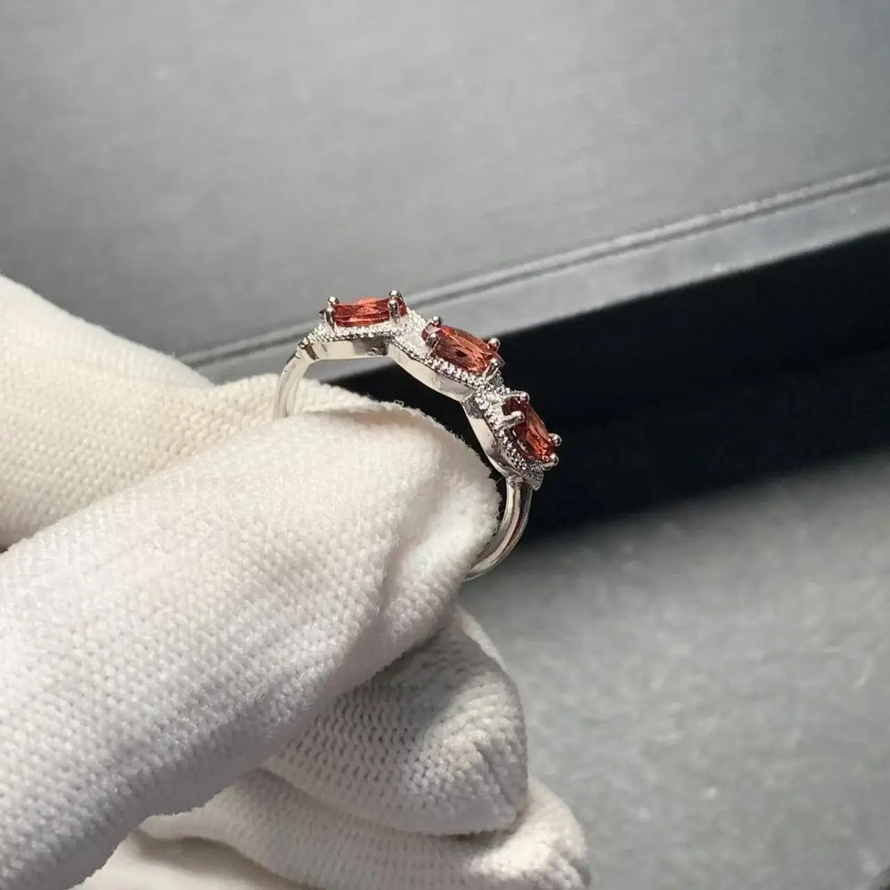 Vintage Natural Garnet Ring Stone Female Handmade Rings Jewelry for Women Gift