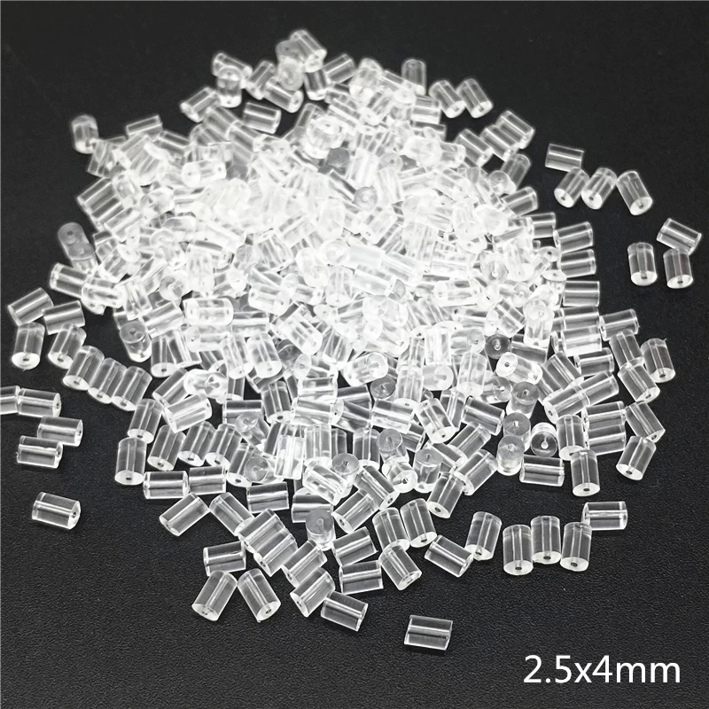 ZHUKOU 200pcs/lot Clear Soft Silicone Rubber Earring Backs Safety Rubber  Stopper Jewelry Accessories DIY Ear Plugging model:VE86