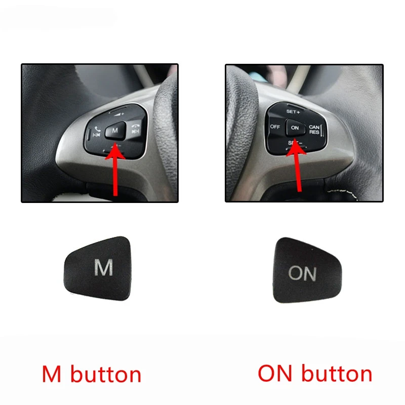 Blue Led Steering Wheel Cruise Control Switch Single On Button Volume M Button Cover For Ford