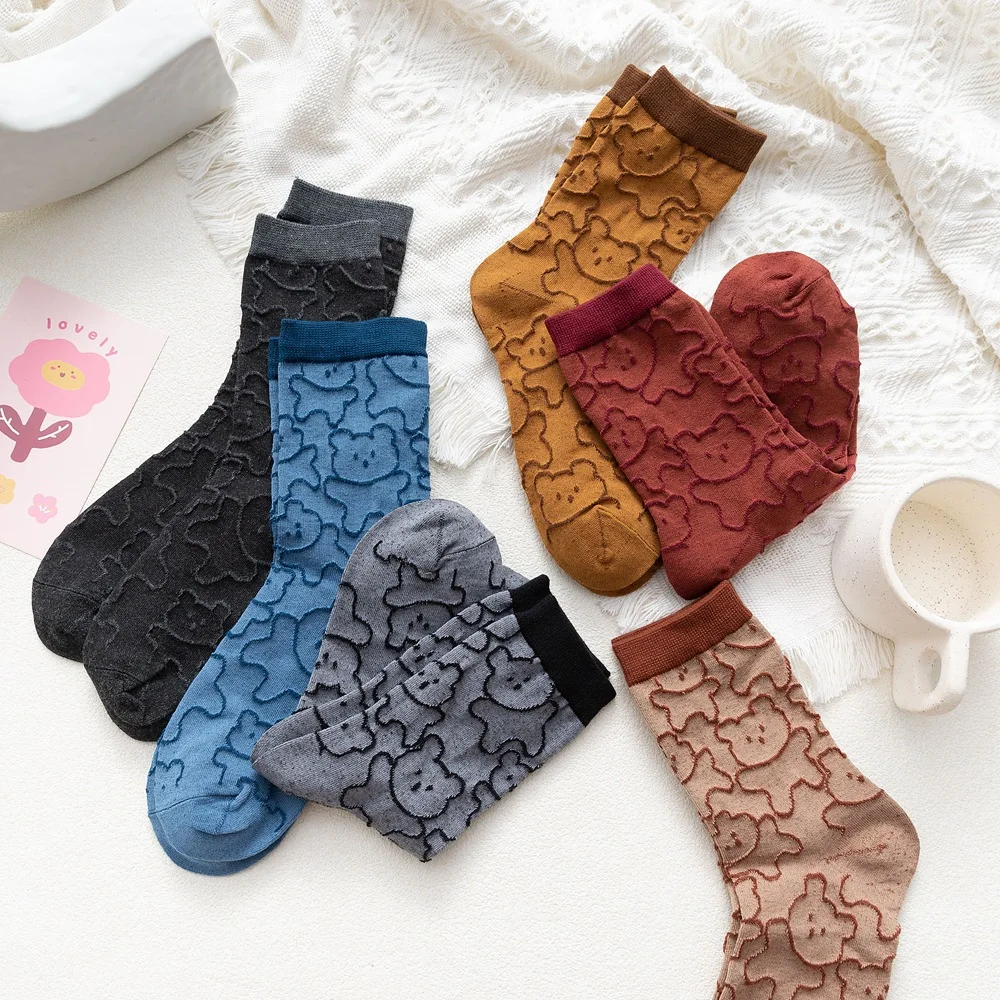Socks Women's Cute Print Colorful Five Toes Non-slip Cotton Glue Harajuku  Kawaii Split Toe Socks