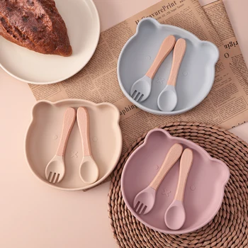 Bear Silicone Feeding Set 1