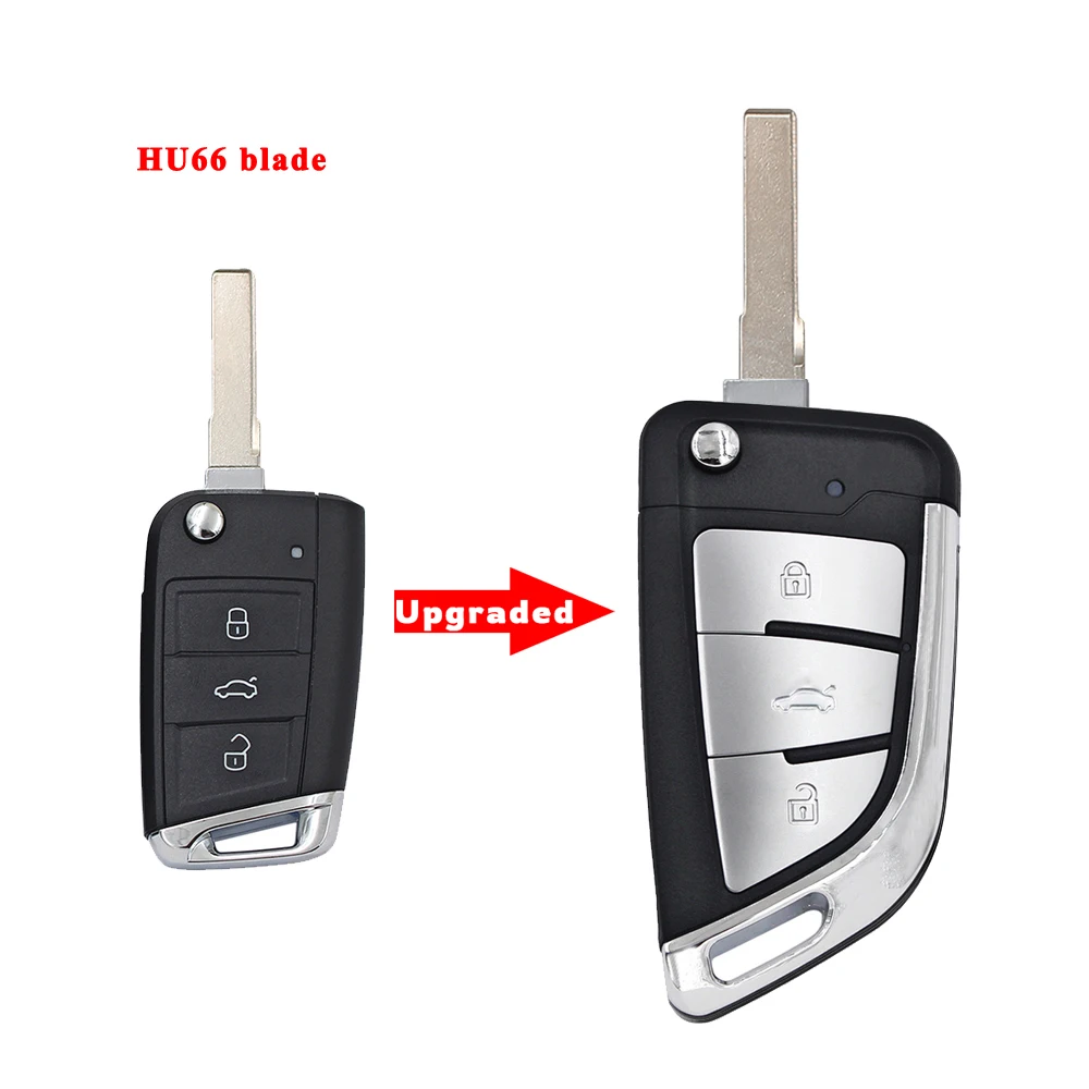 3 Buttons Upgraded Flip Remote Car Key Shell Case For MQB Golf VII Golf7 MK7 Skoda Octavia Seat Leon Altea HU66/HU162T key case,car key shell,key shell