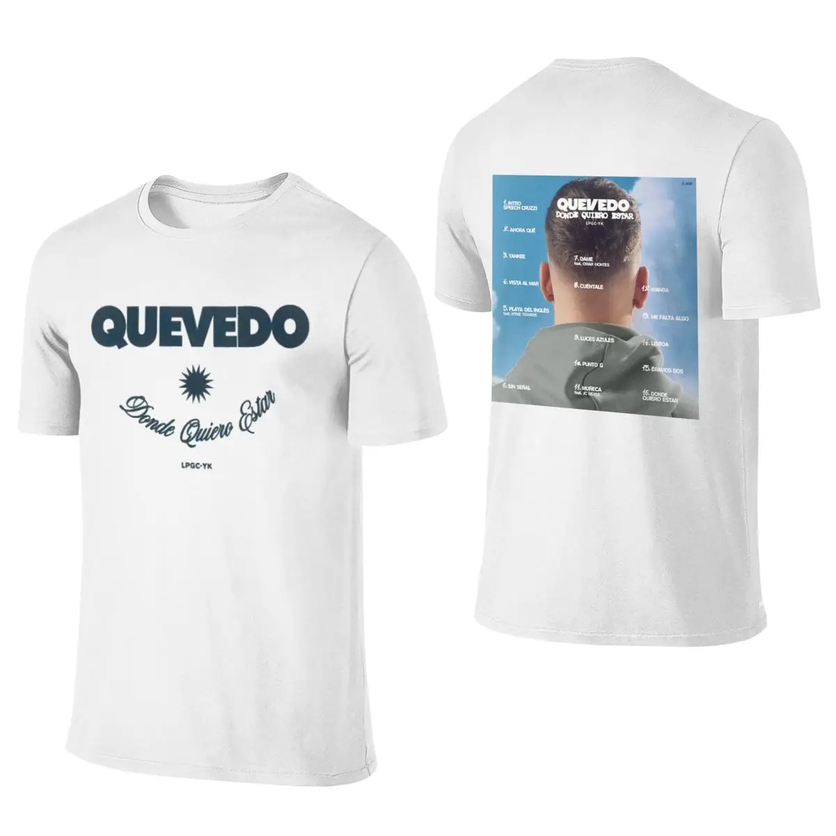 

Альбом Quevedo, где Quiero Estar, двухсторонняя рубашка для мужчин и женщин, забавные хлопковые футболки с коротким рукавом, идея для подарка