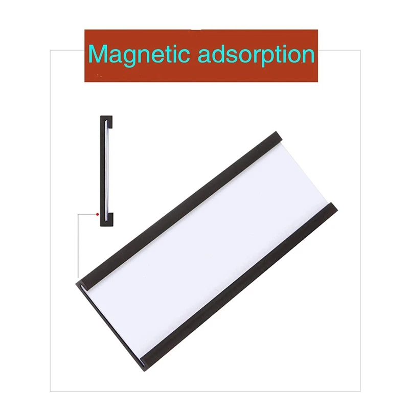 30Pcs Magnetic Label Holders,Sign and Ticket Holder,Holders for Metal Shelf Label Organization, Whiteboard