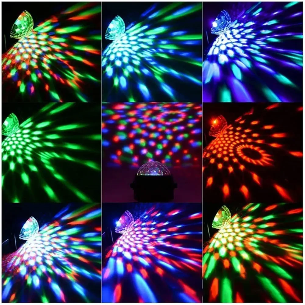 LED Stage Lights RGB Sound Activated Rotating Disco DJ Party Magic Ball Strobe Mini Laser Projector Lamp Home KTV Christmas Show