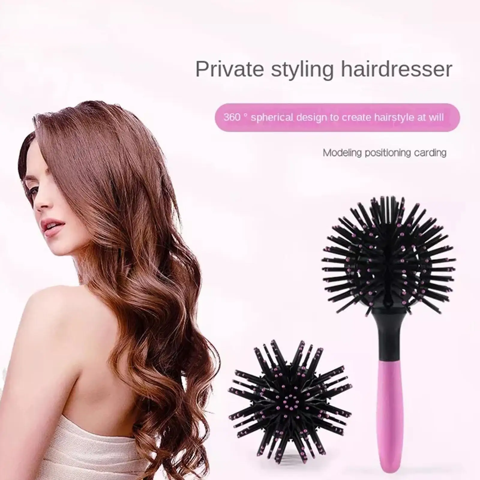 

3D Curly Hair Comb Bomb Spherical Curl Massage 360° Curler Women Tool Shape Round Salon Hairbrush Detangling Comb Ball Styl W1I2