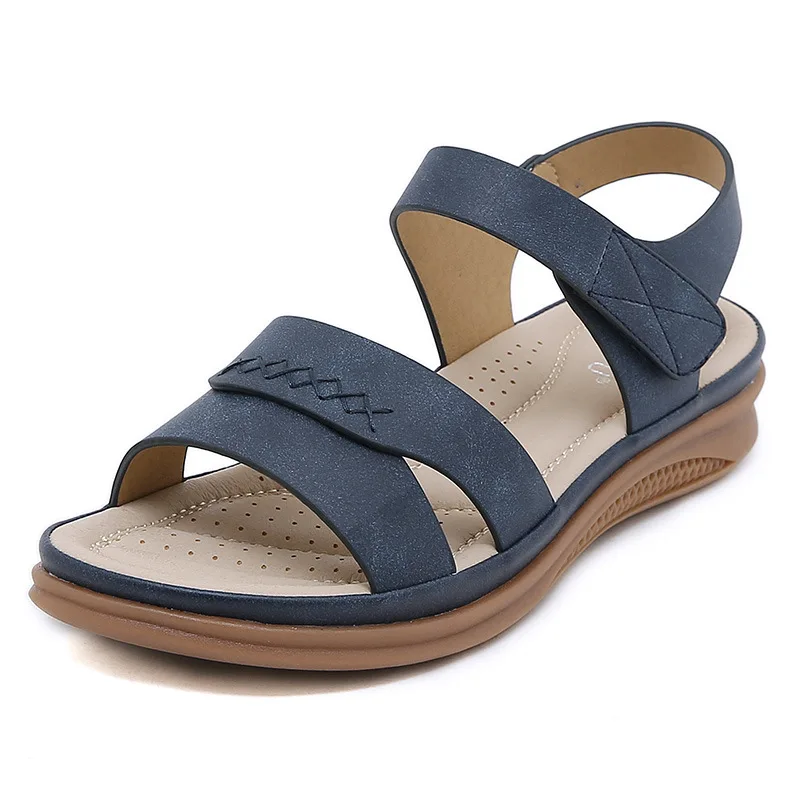 Women's Sandals Summer 2024 New Casual Non-Slip PU Soft Platform Wedge High Heels Slipper Hollow Out Open Toe Beach Shoes Woman