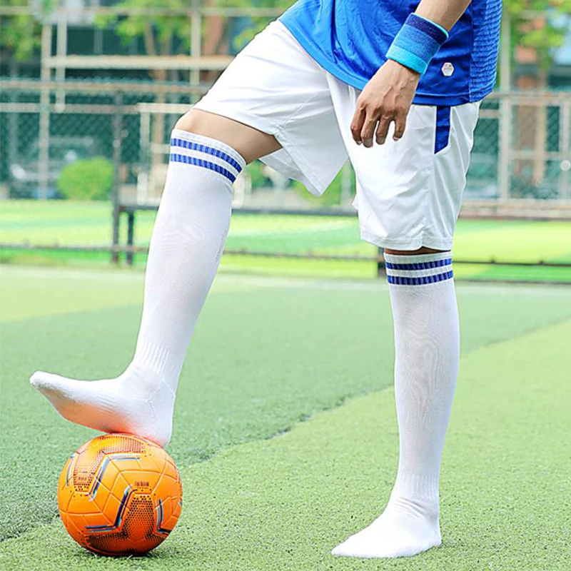 Men's Breathable European Soccer Knee-High Socks - 22 Color Options